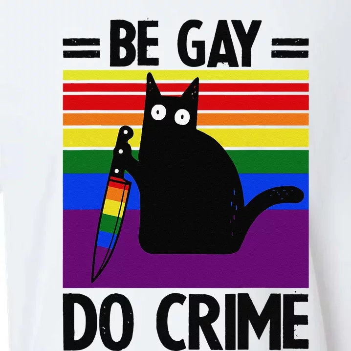 Be Gay Do Crime Cat LGBT Flag Sueded Cloud Jersey T-Shirt