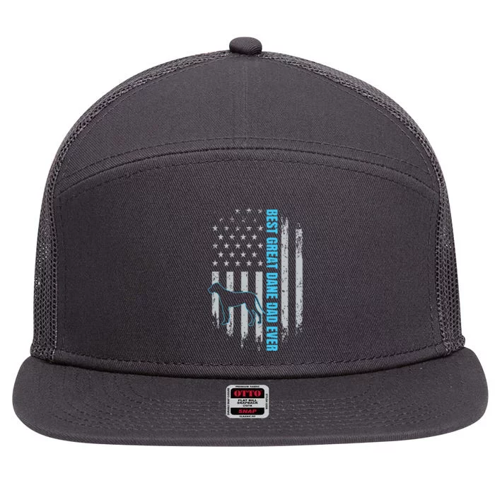 Best Great Dane Dad Ever Great Dane Dog Father American Flag 7 Panel Mesh Trucker Snapback Hat