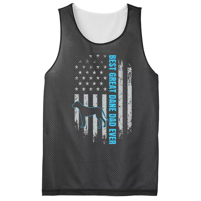 Best Great Dane Dad Ever Great Dane Dog Father American Flag Mesh Reversible Basketball Jersey Tank