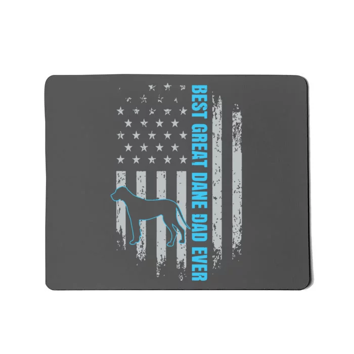 Best Great Dane Dad Ever Great Dane Dog Father American Flag Mousepad