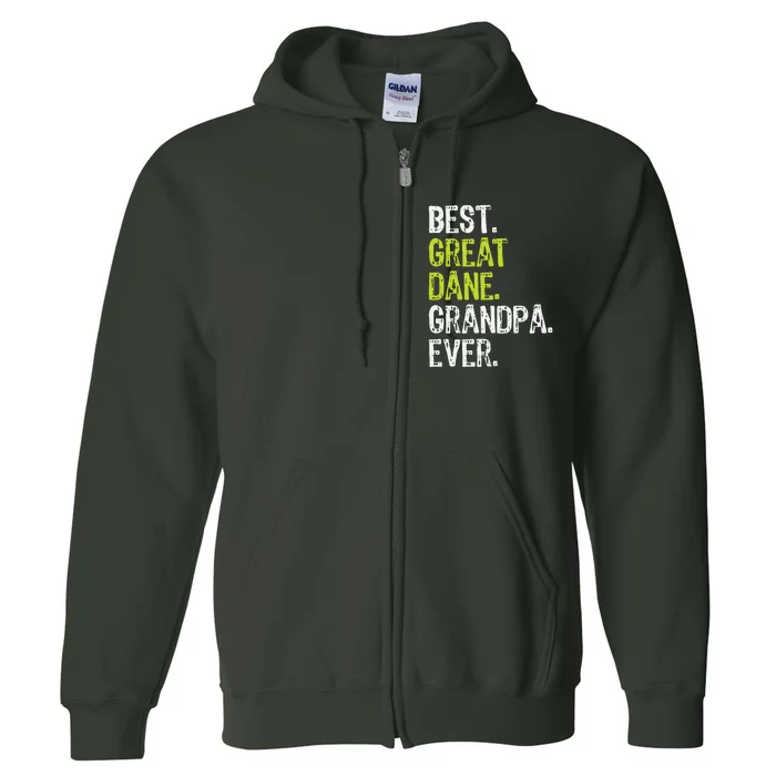 Best Great Dane Grandpa Ever Dog Lover Full Zip Hoodie