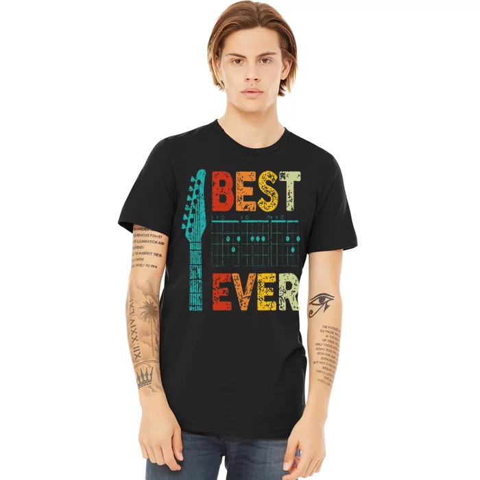 best guitar dad ever chords best dad guitar guitar dad Premium T-Shirt