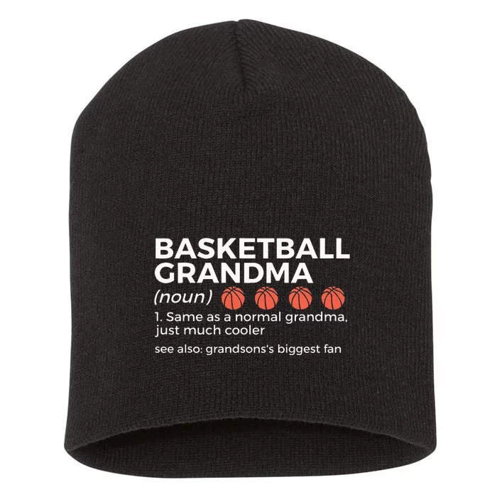 Basketball Grandma Definition Grandson's largest fan Short Acrylic Beanie