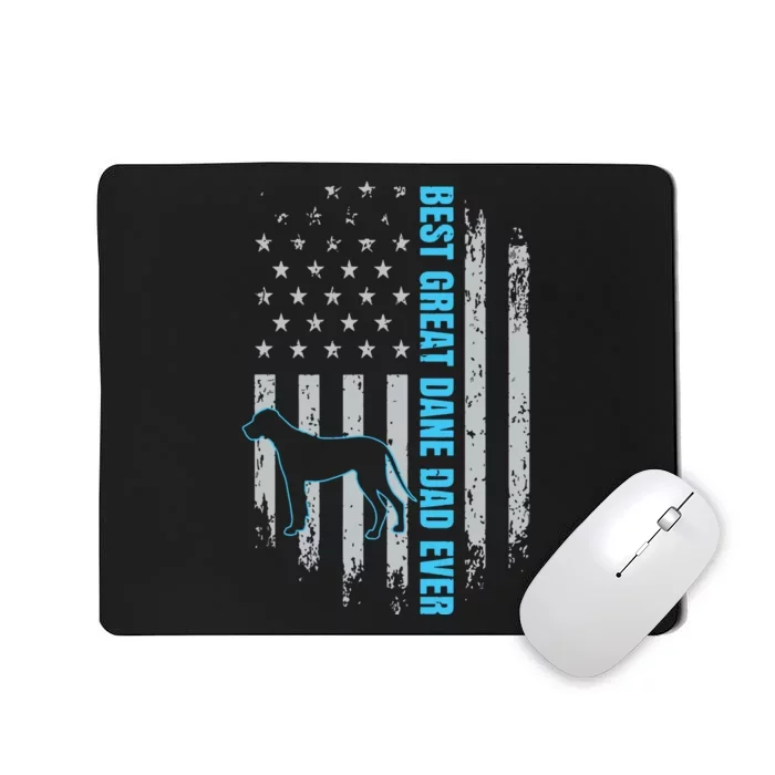 Best Great Dane Dad Ever Great Dane Dog Father American Flag Mousepad