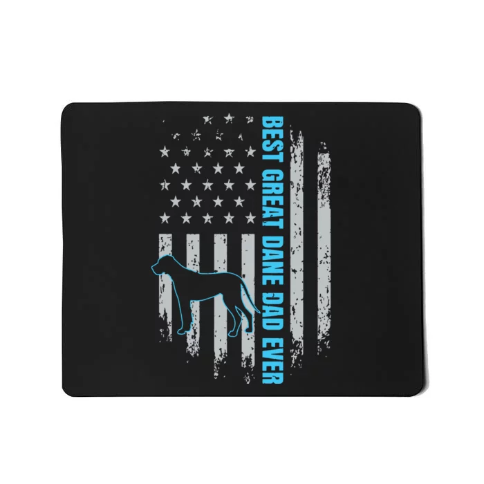 Best Great Dane Dad Ever Great Dane Dog Father American Flag Mousepad