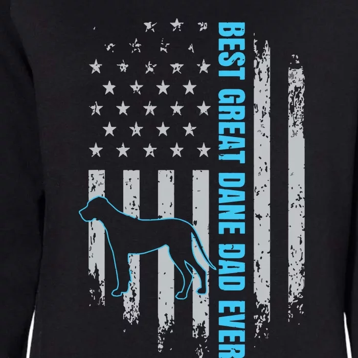 Best Great Dane Dad Ever Great Dane Dog Father American Flag Womens California Wash Sweatshirt