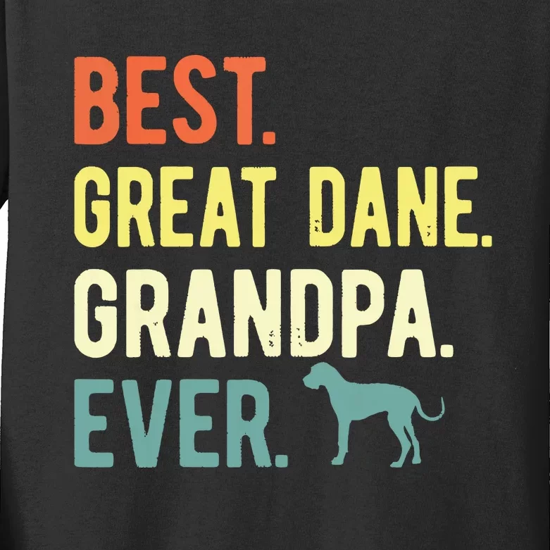 Best Great Dane Grandpa Ever Dog Lovers Fathers Day Kids Long Sleeve Shirt