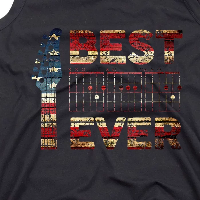 Best Guitar Dad Ever Chords Best Dad Guitar American Flag Gift For Dad Tank Top