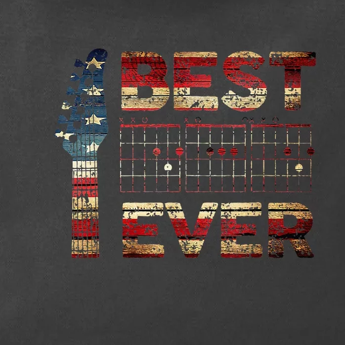 Best Guitar Dad Ever Chords Best Dad Guitar American Flag Gift For Dad Zip Tote Bag