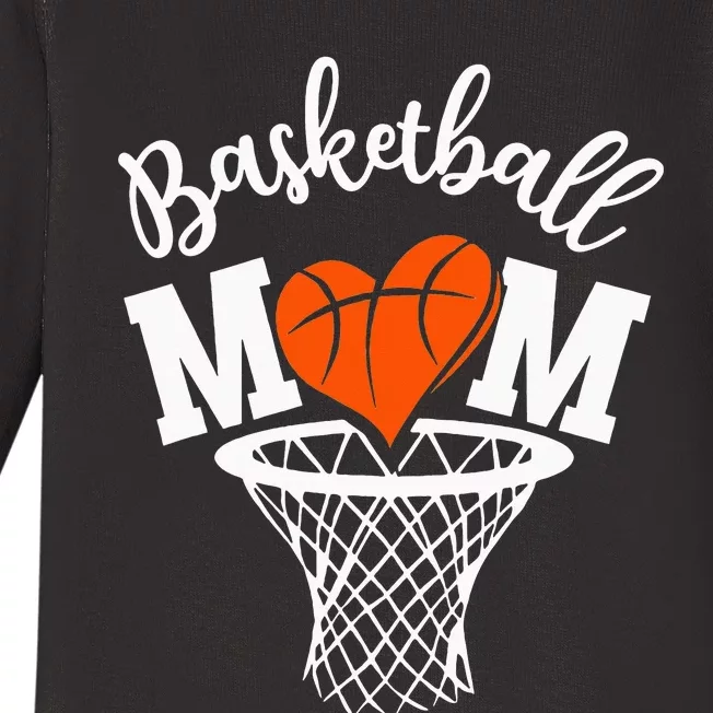 Basketball Game Day Vibes Mom Life Game Day Baby Long Sleeve Bodysuit