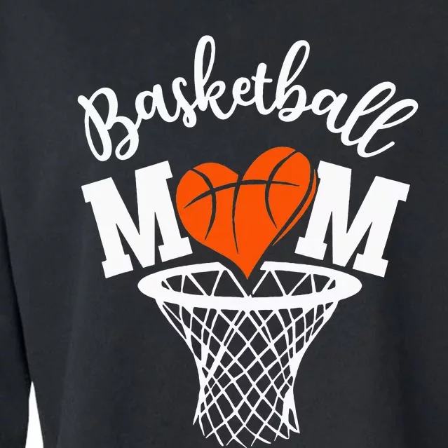 Basketball Game Day Vibes Mom Life Game Day Cropped Pullover Crew