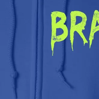 Brat Grunge Distressed Full Zip Hoodie