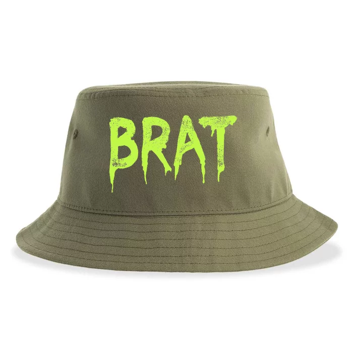 Brat Grunge Distressed Sustainable Bucket Hat