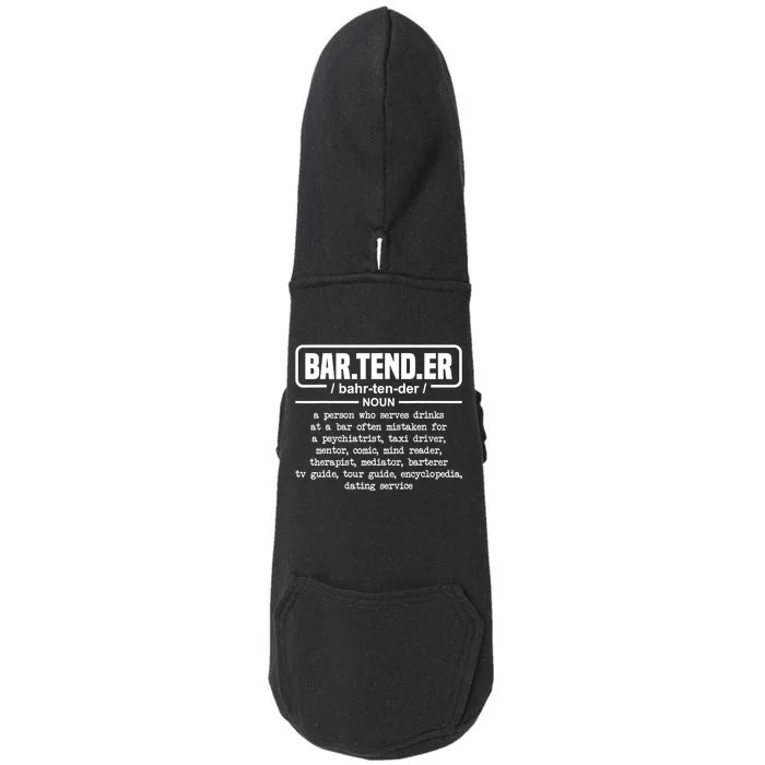 Bartender Gift Definition For Bartender Doggie 3-End Fleece Hoodie