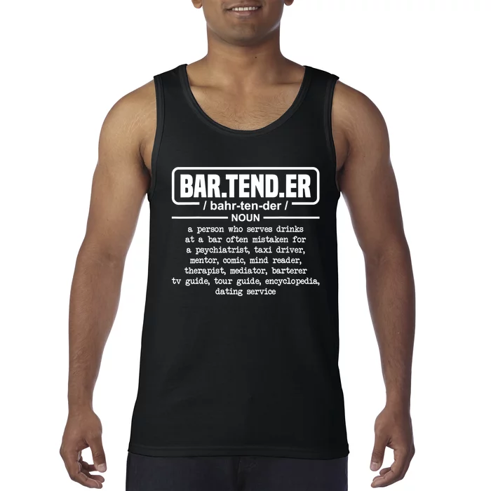 Bartender Gift Definition For Bartender Tank Top