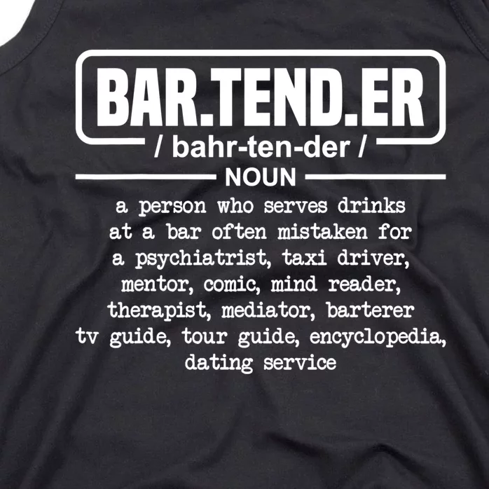 Bartender Gift Definition For Bartender Tank Top