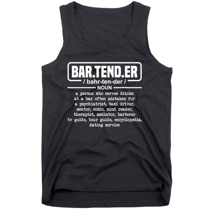 Bartender Gift Definition For Bartender Tank Top