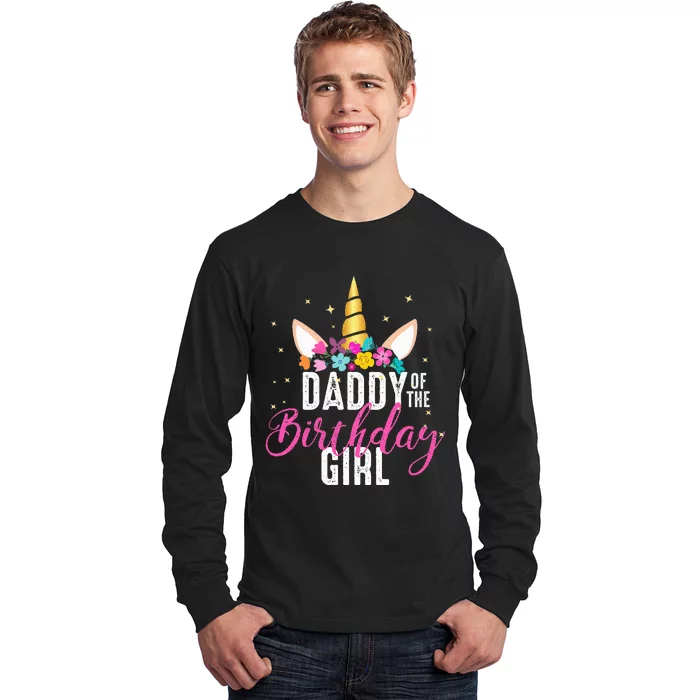 Birthday Girl Daddy Unicorn Lover Gift Long Sleeve Shirt