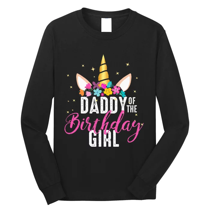 Birthday Girl Daddy Unicorn Lover Gift Long Sleeve Shirt