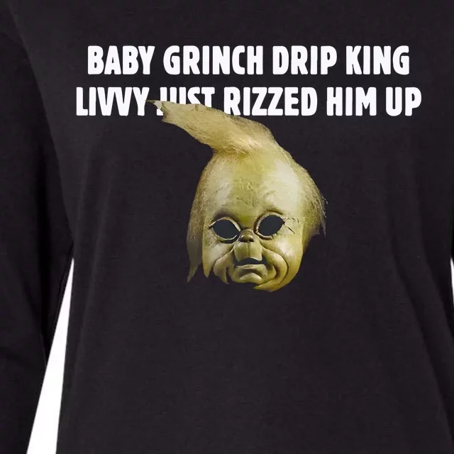 Baby Grin.Ch Drip King Livvy Just Rizzed Him Up Womens Cotton Relaxed Long Sleeve T-Shirt