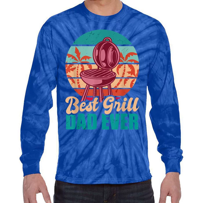 Best Grill Dad Ever For Fathers Day Gift Tie-Dye Long Sleeve Shirt