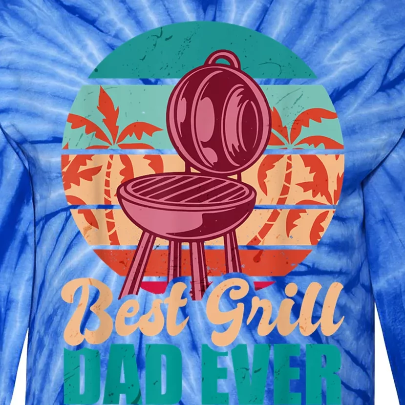 Best Grill Dad Ever For Fathers Day Gift Tie-Dye Long Sleeve Shirt