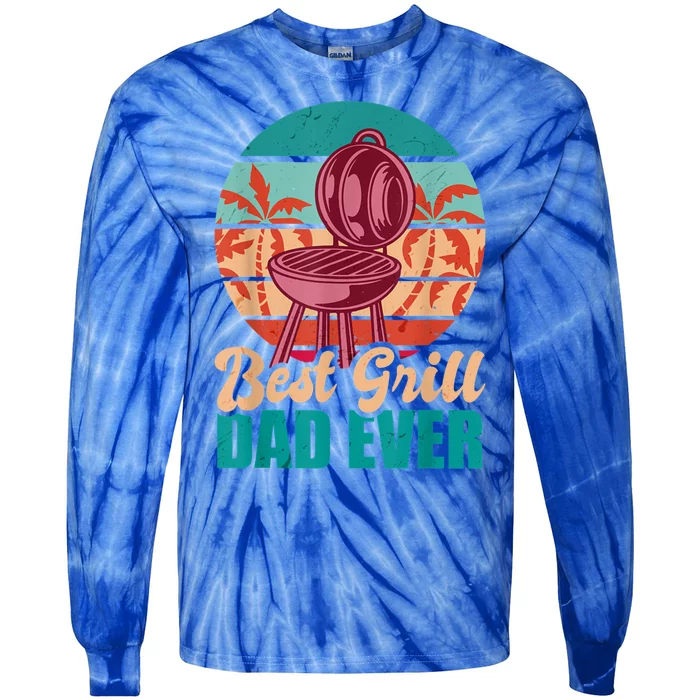 Best Grill Dad Ever For Fathers Day Gift Tie-Dye Long Sleeve Shirt