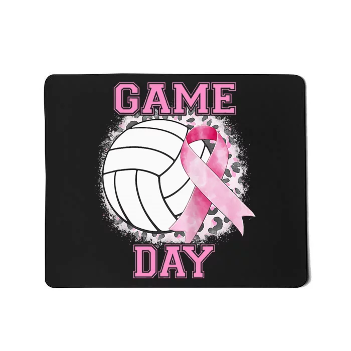 Bleached Game Day Pink Volleyball Breast Cancer Awareness Mousepad