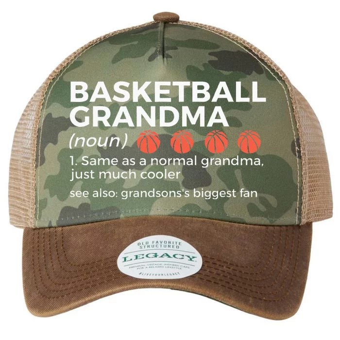 Basketball Grandma Definition Grandsons Largest Fan Legacy Tie Dye Trucker Hat