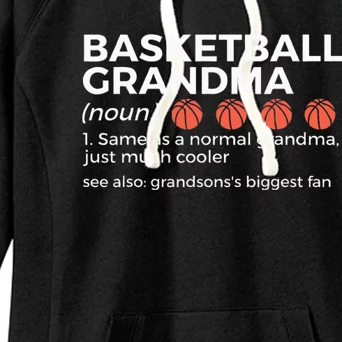 Basketball Grandma Definition Grandsons Largest Fan Women's Fleece Hoodie