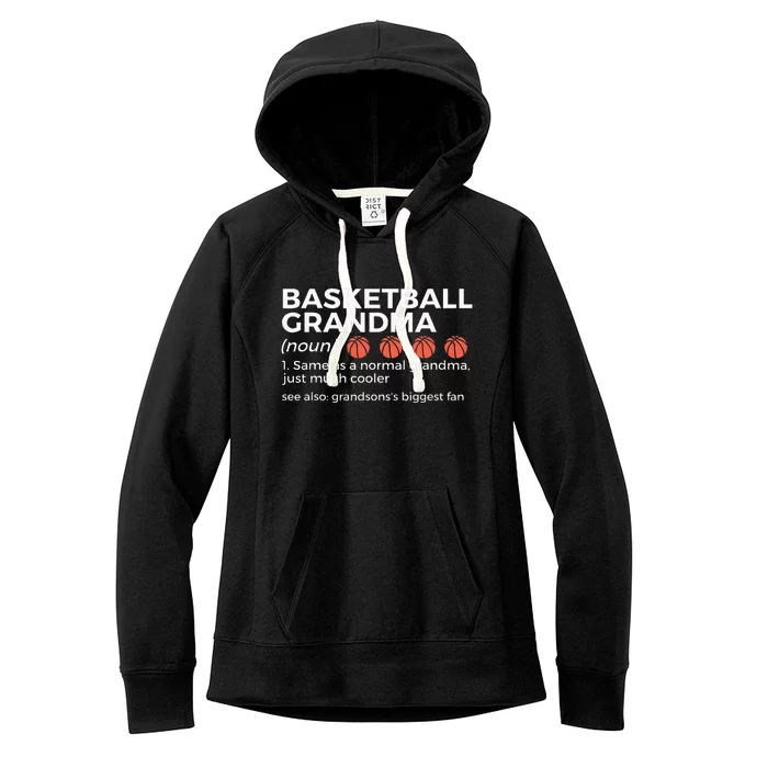 Basketball Grandma Definition Grandsons Largest Fan Women's Fleece Hoodie