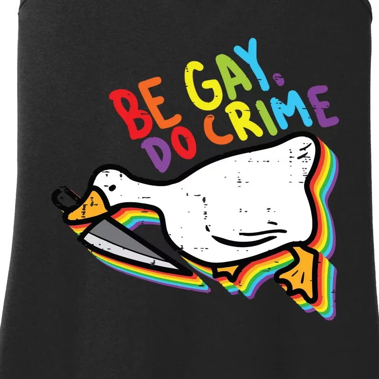 Be Gay Do Crime Goose Rainbow Pride Flag Lgbtq Ladies Essential Tank