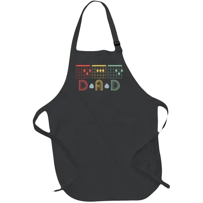 Best Guitar Dad Ever Chords Best Dad Guitar Father's Day Full-Length Apron With Pocket