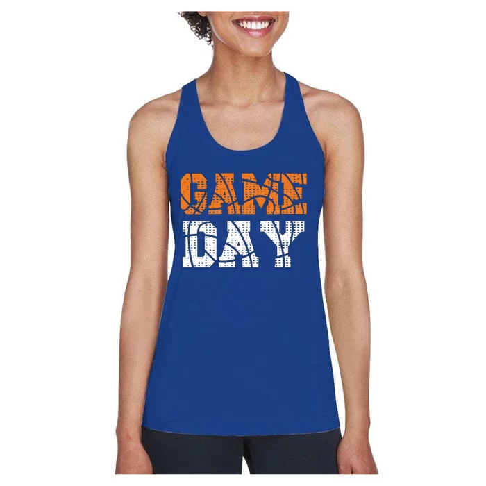 Basketball Game Day For Basketball Fans Funny Gift Women's Racerback Tank