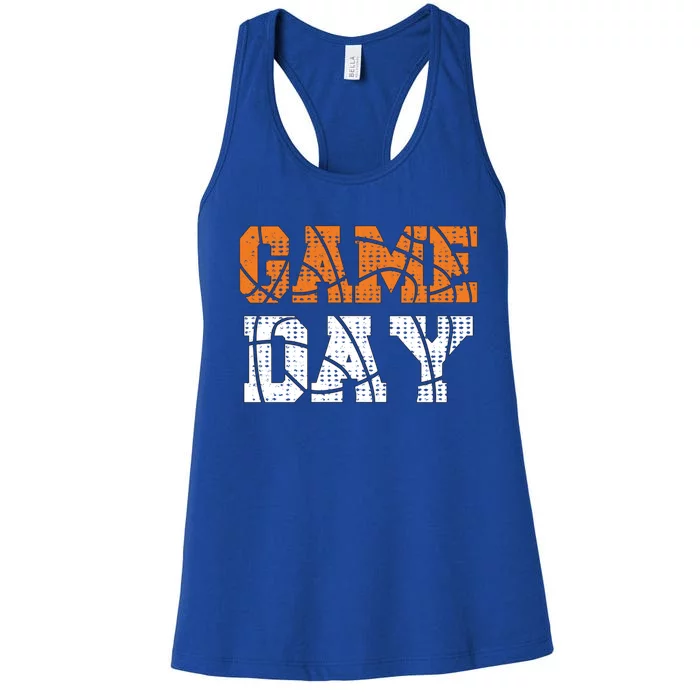 Basketball Game Day For Basketball Fans Funny Gift Women's Racerback Tank