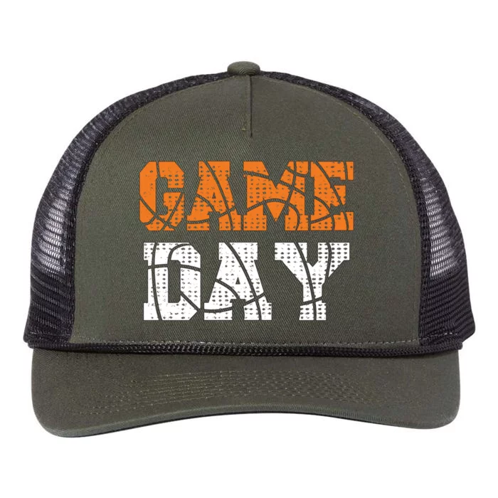 Basketball Game Day For Basketball Fans Funny Gift Retro Rope Trucker Hat Cap