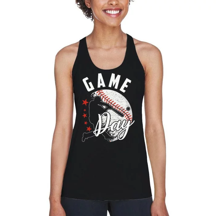 Baseball Game Day Funny Sport Gift Women's Racerback Tank