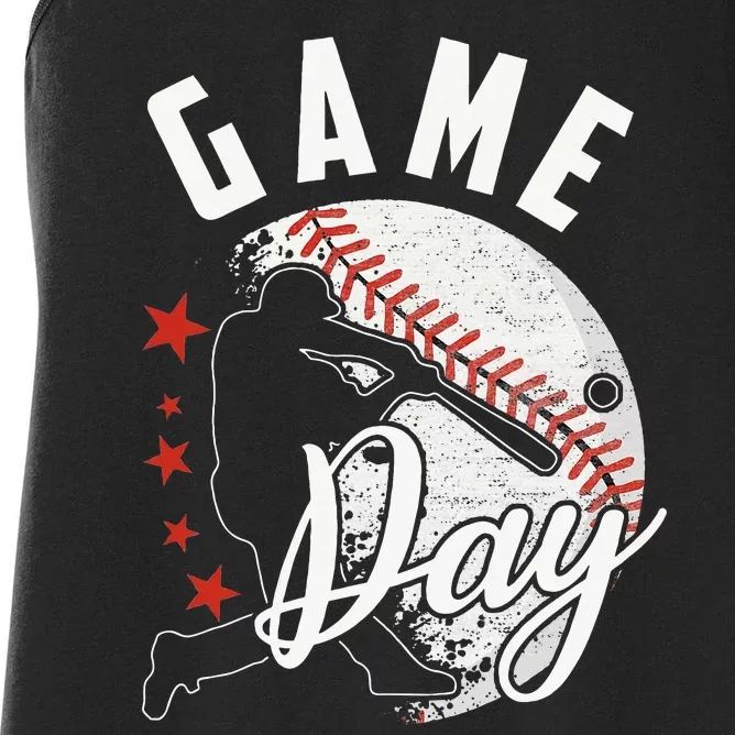 Baseball Game Day Funny Sport Gift Women's Racerback Tank