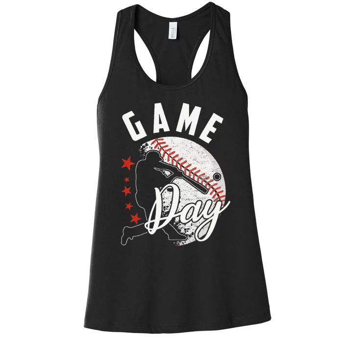 Baseball Game Day Funny Sport Gift Women's Racerback Tank