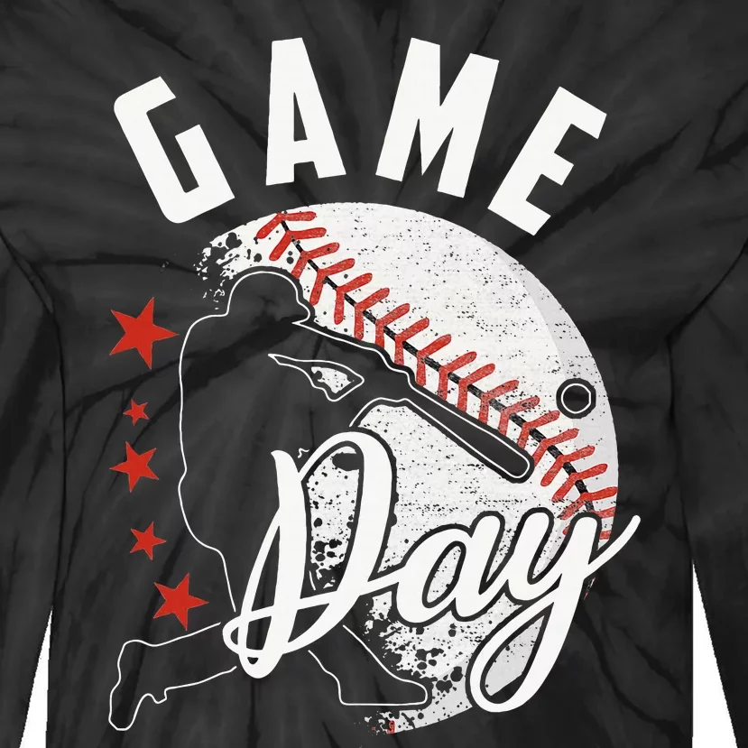 Baseball Game Day Funny Sport Gift Tie-Dye Long Sleeve Shirt