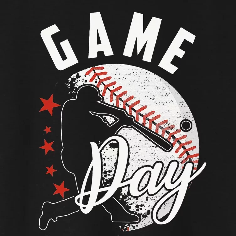 Baseball Game Day Funny Sport Gift Women's Crop Top Tee