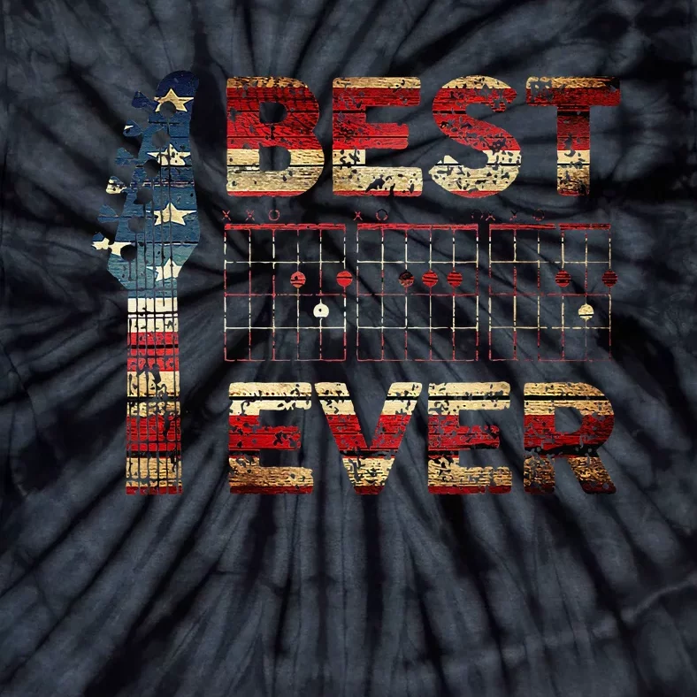 Best Guitar Dad Ever Chords Best Dad Guitar American Flag Tie-Dye T-Shirt