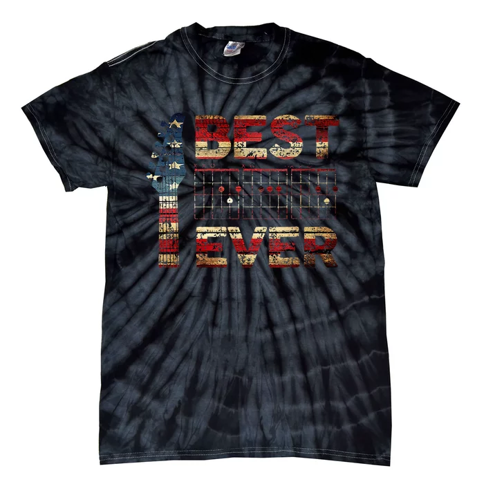 Best Guitar Dad Ever Chords Best Dad Guitar American Flag Tie-Dye T-Shirt