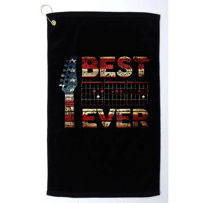 Best Guitar Dad Ever Chords Best Dad Guitar American Flag Platinum Collection Golf Towel