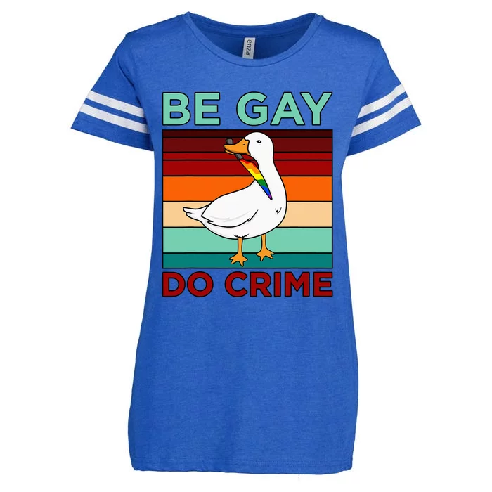 Be Gay Do Crime LGBTQ Pride Month Supporter Graphic Enza Ladies Jersey Football T-Shirt