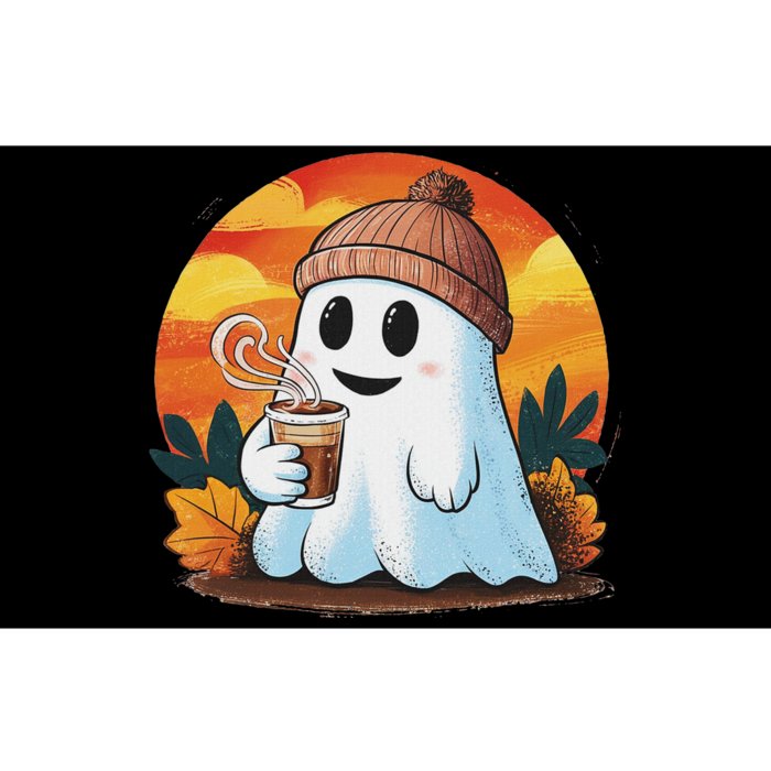 Boo Ghost Drinking Coffee Halloween Costumes Woman 2024 Bumper Sticker