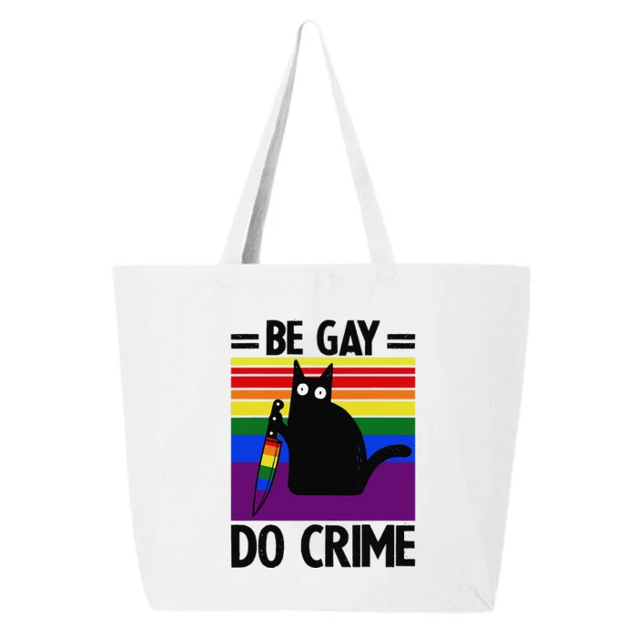 Be Gay Do Crime Cat LGBT Flag 25L Jumbo Tote