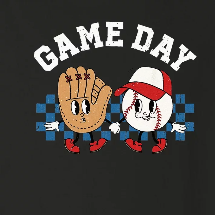 Baseball Game Day Retro Groovy Sports Fan Baseball Lover Toddler Long Sleeve Shirt