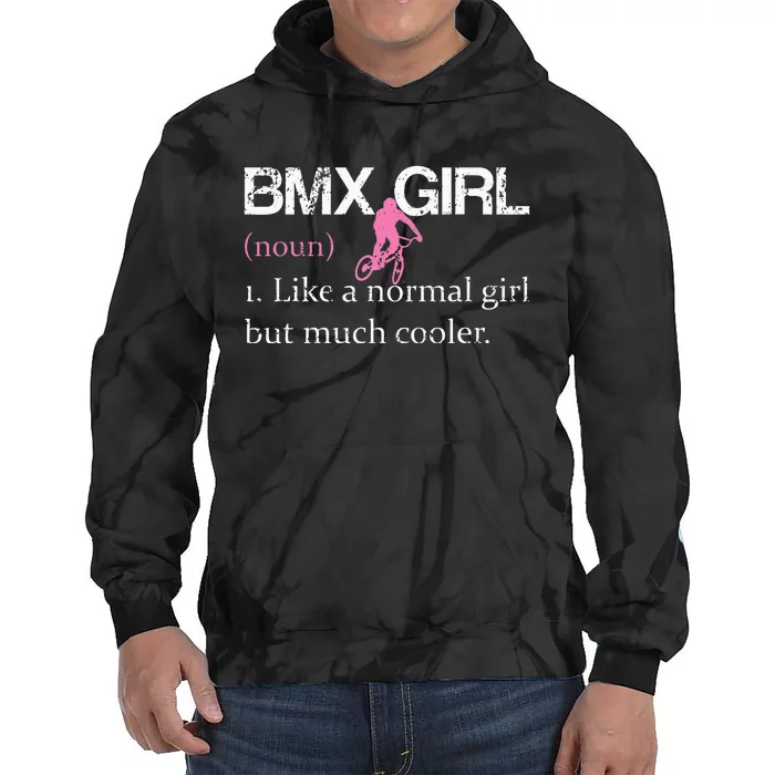 BMX Girl Definition Funny BMX Women Rider Cool Biking Tie Dye Hoodie