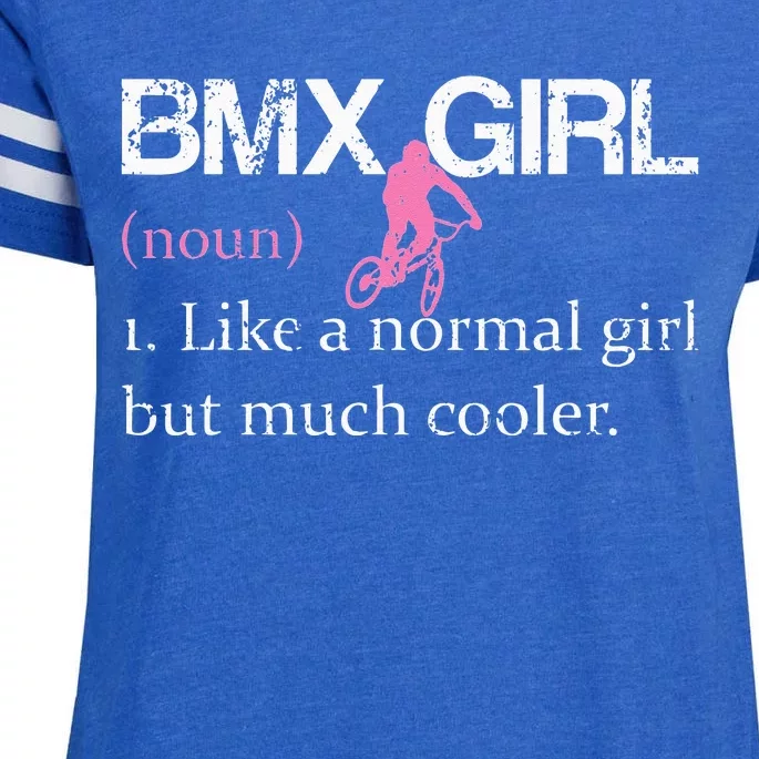 BMX Girl Definition Funny BMX Women Rider Cool Biking Enza Ladies Jersey Football T-Shirt